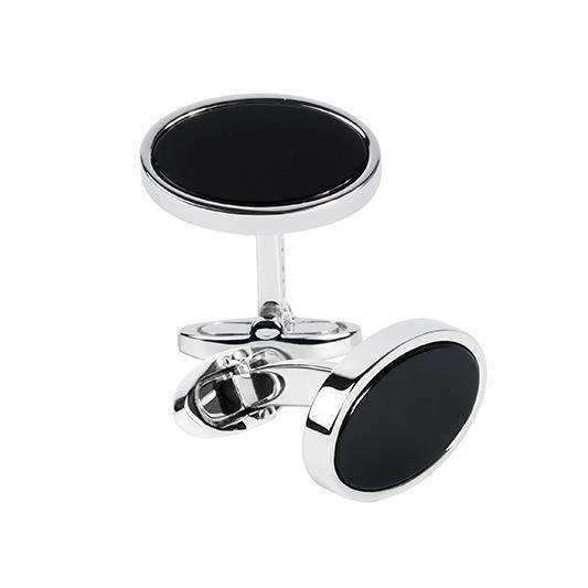 Silver and hot sale onyx cufflinks